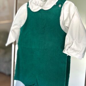 Emerald Kids Romper/ Jon Jon with White Shirt